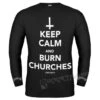 T-shirt Hardcore Men's - KEEP CALM AND BURN CHURCHES - AMENOMEN -Fashionable street clothing 031 2