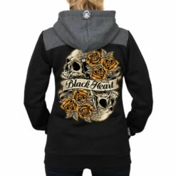 Women's Hoodie BLACK HEART - ROMANTIC - BLACK