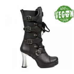 Women's High Boots NEW ROCK - VEGAN NEGRO ** VEGAN **, PLATAFORMA