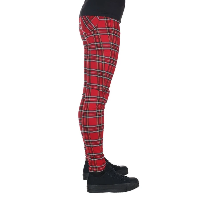 Women's Trousers URBAN CLASSICS - Skinny Tartan - Red / Blk 4 Women's Trousers URBAN CLASSICS - Skinny Tartan - Red / Blk - Image 2