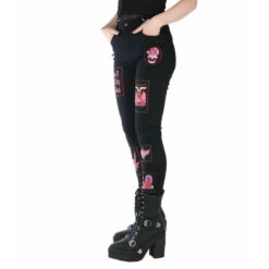 Unisex Pants KILLSTAR - Dealer Patched Jeans - Black -Fashionable street clothing 129092 aw011