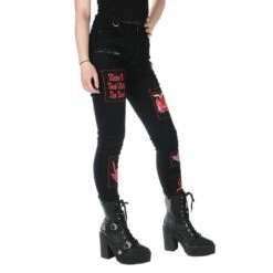 Unisex Pants KILLSTAR - Dealer Patched Jeans - Black -Fashionable street clothing 129092 aw012