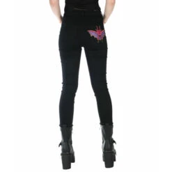 Unisex Pants KILLSTAR - Dealer Patched Jeans - Black -Fashionable street clothing 129092 aw013