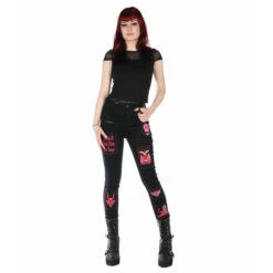 Unisex Pants KILLSTAR - Dealer Patched Jeans - Black -Fashionable street clothing 129092 aw015