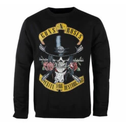 Men's Sweatshirt Guns N' Roses - TOP HAT SKULL - WASHED OUT BLACK - AMPLIFIED