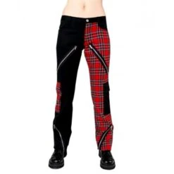 Trousers Black Pistol - Freak Pants Tartan Black-Red Size