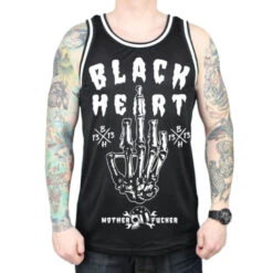 Men's Tank Top (jersey) BLACK HEART - FUCKER DRES - BLACK