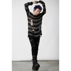 Sweater Unisex KILLSTAR - Abyss Knit - Black/Glitter -Fashionable street clothing 6dvo3lnj