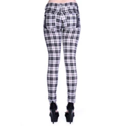 Women's Trousers BANNED - Check Skinny - White -Fashionable street clothing 77615 2