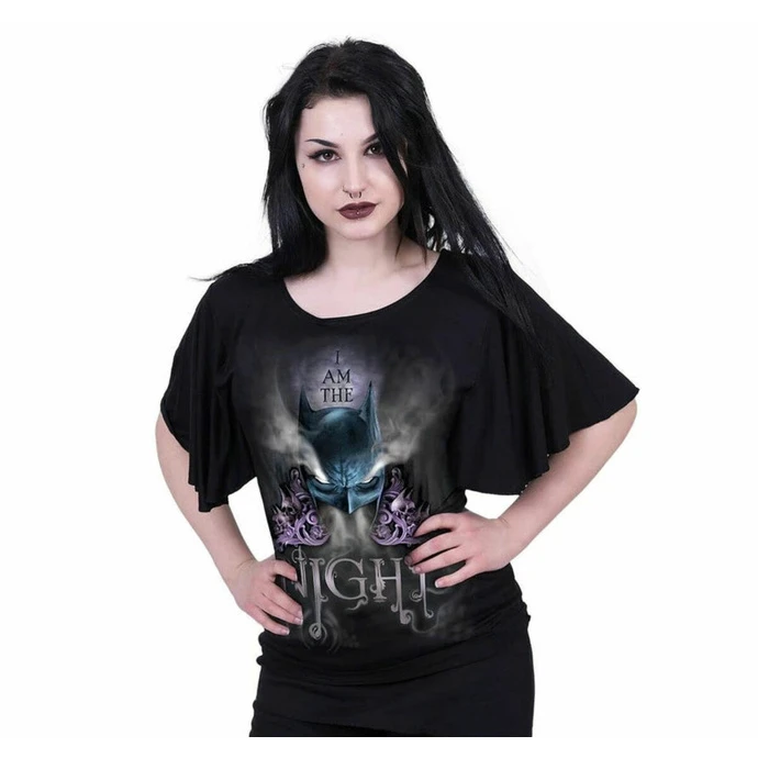 Women's T-shirt SPIRAL - Batman Top - AND AM THE NIGHT - Black 3 Women's T-shirt SPIRAL - Batman Top - AND AM THE NIGHT - Black