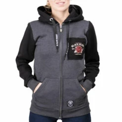 Women's Hoodie BLACK HEART - PIN UP SKULL - GREY 7 Women's Hoodie BLACK HEART - PIN UP SKULL - GREY -Fashionable street clothing 8492 1 mikina black heart pin up skull 2