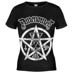 Women's T-shirt AMENOMEN - Pentagram - Black