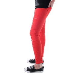 Pants Women VANS - High Rise Back Zipper Flame - Scarlet -Fashionable street clothing 86298 2