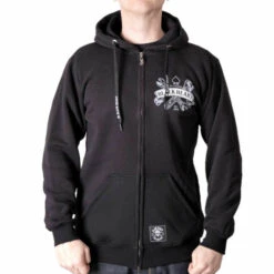 Men's Hoodie BLACK HEART - RESPECT TRADITIONAL - BLACK -Fashionable street clothing 8869 mikina black heart respect tradition