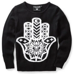 Sweater (unisex) KILLSTAR - Hamsa - Black 11 Sweater (unisex) KILLSTAR - Hamsa - Black -Fashionable street clothing 90089 5