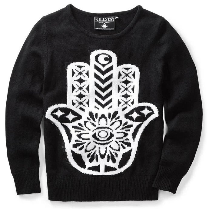Sweater (unisex) KILLSTAR - Hamsa - Black 7 Sweater (unisex) KILLSTAR - Hamsa - Black - Image 5