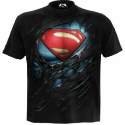 Men's T-shirt SPIRAL - Superman - RIPPED - Black