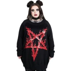Women's Sweater KILLSTAR - Bloodpact -Fashionable street clothing BLOODPACT KNIT SWEATER PLUS C