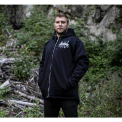 Men's Hoodie BLACK HEART - RESPECT TRADITIONAL - BLACK -Fashionable street clothing IMG 2537