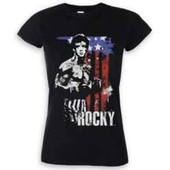 Film T-shirt Women's Rocky - American Flag - HYBRIS