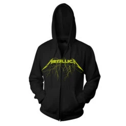 Hoodie Men's Metallica - Splatter Lightning - NNM -Fashionable street clothing Met Splatter Lighning Chair Hood Front MTLZHBSPL