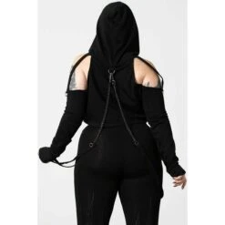 Women's Sweatshirt KILLSTAR - No Hang Ups Cropped - Black -Fashionable street clothing NO HANG UPS CROPPED HOODIE D x1600