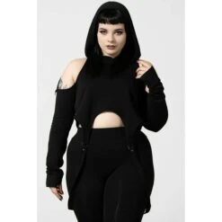 Women's Sweatshirt KILLSTAR - No Hang Ups Cropped - Black -Fashionable street clothing NO HANG UPS CROPPED HOODIE E x1600