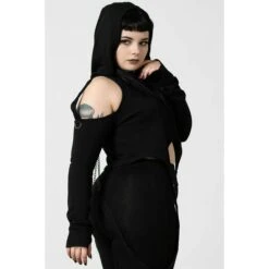 Women's Sweatshirt KILLSTAR - No Hang Ups Cropped - Black -Fashionable street clothing NO HANG UPS CROPPED HOODIE G x1600