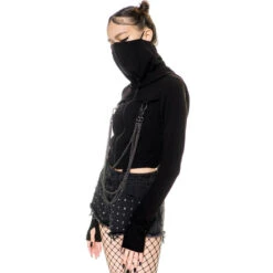 Women's Sweatshirt KILLSTAR - Rogue Masked - Black -Fashionable street clothing ROGUE MASKED HOODIE D
