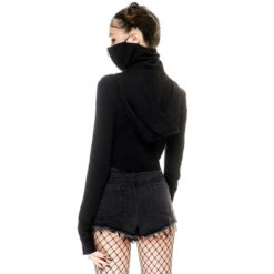 Women's Sweatshirt KILLSTAR - Rogue Masked - Black -Fashionable street clothing ROGUE MASKED HOODIE E