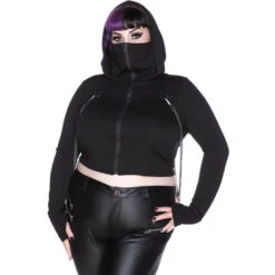 Women's Sweatshirt KILLSTAR - Rogue Masked - Black -Fashionable street clothing ROGUE MASKED HOODIE PLUS B