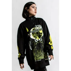 Unisex Sweatshirt KILLSTAR - Shine Bright Track - Black -Fashionable street clothing SHINE BRIGHT TRACK JACKET B