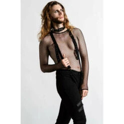 Men's Trousers KILLSTAR - Suspender Jeans - Black 9 Men's Trousers KILLSTAR - Suspender Jeans - Black -Fashionable street clothing SUSPENSION SUSPENDER TROUSERS MENS C