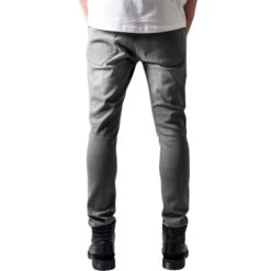 Men's Trousers URBAN CLASSICS - Slim Fit Biker -Fashionable street clothing TB1436 M2 00111grey
