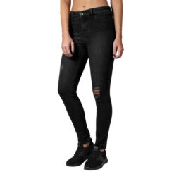 Women's Trousers URBAN CLASSICS - High Waist - Black Washed