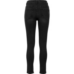Women's Trousers URBAN CLASSICS - High Waist - Black Washed -Fashionable street clothing TB1539 P2 00709