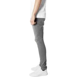 Men's Trousers URBAN CLASSICS - Slim Fit Knee Cut Denim -Fashionable street clothing TB1652 M4 00111
