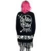 Sweater Women's (cardigan) TOO FAST - WITCH BITCH - CRYSTAL BALL & MOONS -Fashionable street clothing WCFR R BITCH 1