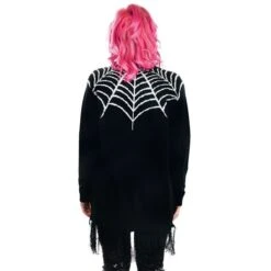 Sweater Women's (cardigan) TOO FAST - SPIDER WEB -Fashionable street clothing WCFR R WEB 2