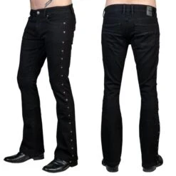 Men's Trousers (jeans) WORNSTAR - Gauntlet Skull - Black -Fashionable street clothing WSGP GLTSK J16a 2001x