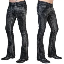 Men's Trousers (jeans) WORNSTAR - Hellraiser Smoke - Black -Fashionable street clothing WSGP HRKSW J12a 2002x