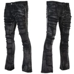 Men's Trousers (jeans) WORNSTAR - Remnant - Black -Fashionable street clothing WSGP RMNT J12a 2005x
