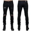 Men's Trousers (jeans) WORNSTAR - Rampager Shredded - Black -Fashionable street clothing WSP RPKSH J12a 2000x