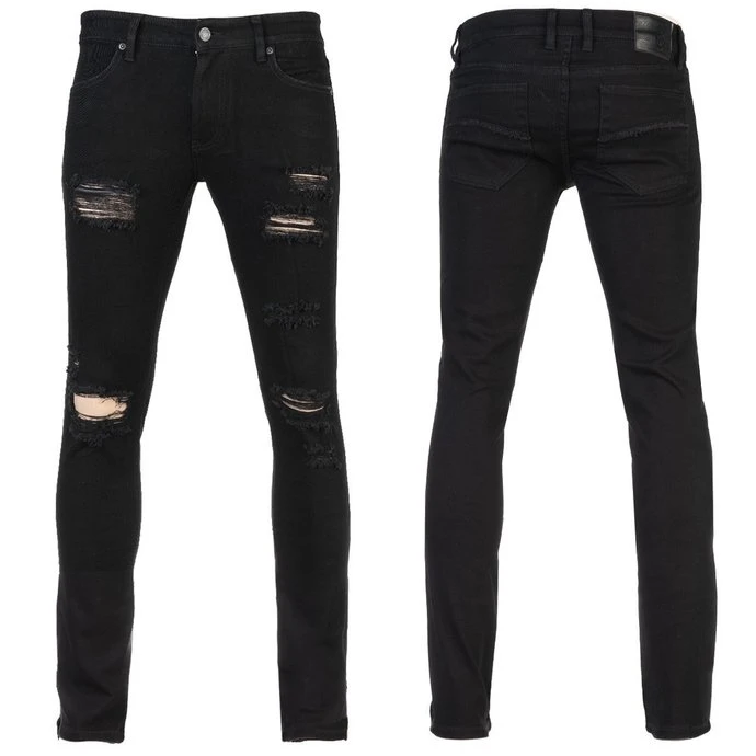 Men's Trousers (jeans) WORNSTAR - Rampager Shredded - Black 6 Men's Trousers (jeans) WORNSTAR - Rampager Shredded - Black - Image 4