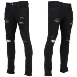 Men's Trousers (jeans) WORNSTAR - Rampager Shredded - Black 13 Men's Trousers (jeans) WORNSTAR - Rampager Shredded - Black -Fashionable street clothing WSP RPKSH J12a 2005x