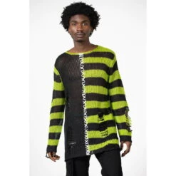 Sweater Unisex KILLSTAR - Acidic Knit - Black & Green -Fashionable street clothing acidic knit sweater 9