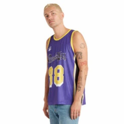 Men's Tank Top (jersey) CYPRESS HILL GREENTHUMB - PURPLE/YELLOW/BLACK/WHITE - AMPLIFIED -Fashionable street clothing amplified cypresshill cypresshillgreenthumbbballvest 1676565253ZAV836K21 4