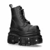 Shoes NEW ROCK - BLACK VEGAN, TANK BLACK -Fashionable street clothing ankle boot imperfect with laces m mili083cct fdd