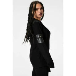 Women's Jumper KILLSTAR - At Ease - Black -Fashionable street clothing at ease long sleeve top b002