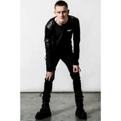 Women's Jumper KILLSTAR - At Ease - Black -Fashionable street clothing at ease long sleeve top b005